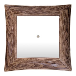 Mid Century Modern Faux Bois Glass Light Fixture Cover For Sale