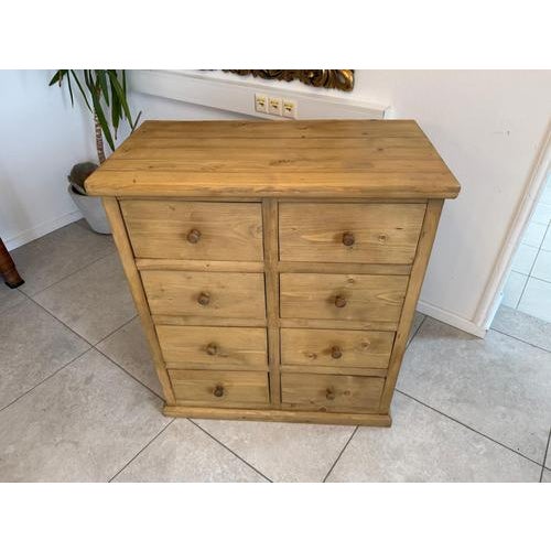 Tan Rustic 8-Piece Shop Chest or Apothecary Cabinet in Softwood For Sale - Image 8 of 15
