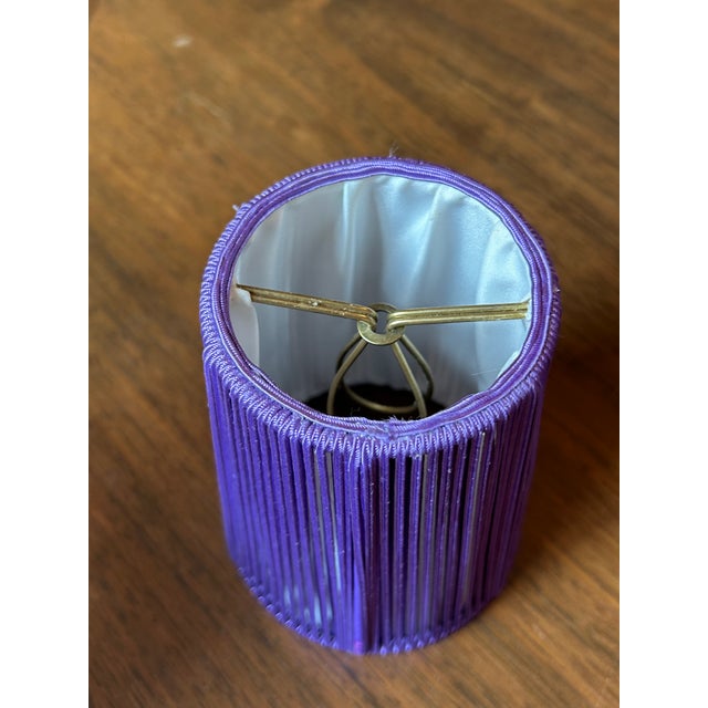 Postmodern Set of 4 Candle Clip Purple String Lamp Shades For Sale - Image 3 of 4