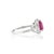 Metal Natural 1.4ct Ruby & Diamond Halo Cocktail Ring Size 8 in 14k White Gold For Sale - Image 7 of 16