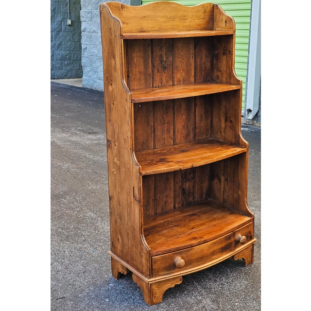 American Primitive Waterfall Rustic Pine Bookcase For Sale - Image 4 of 14
