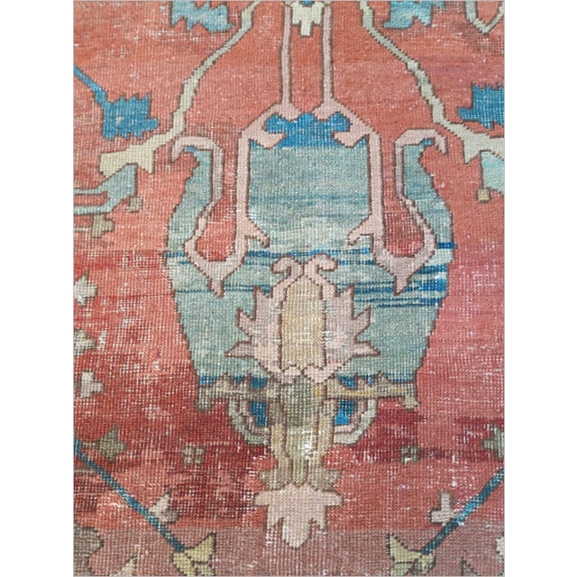 1900 - 1909 Antique Persian Serapi Rug. 13'6"x 9'6" For Sale - Image 5 of 18