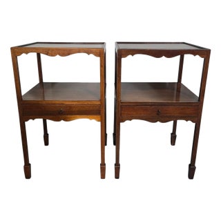 Georgian Mahogany Bedside Lamp Tables, 1920, Set of 2 For Sale
