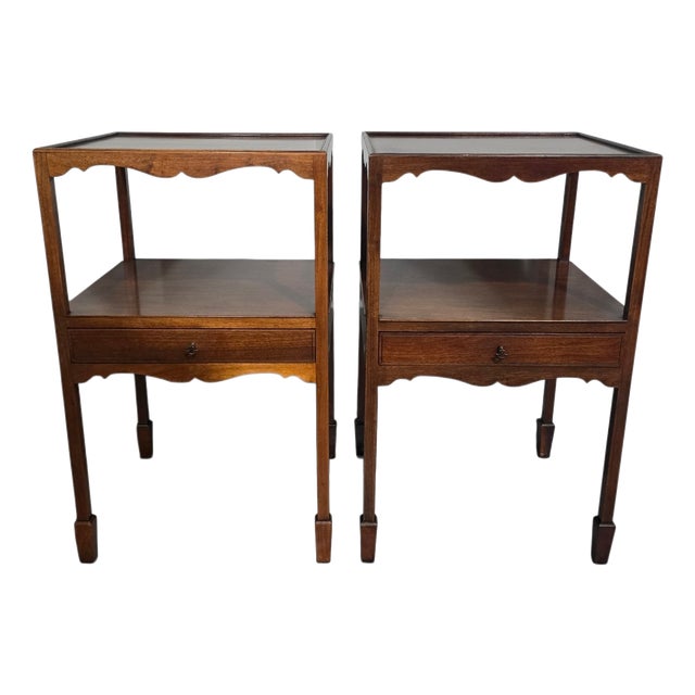 Georgian Mahogany Bedside Lamp Tables, 1920, Set of 2 For Sale