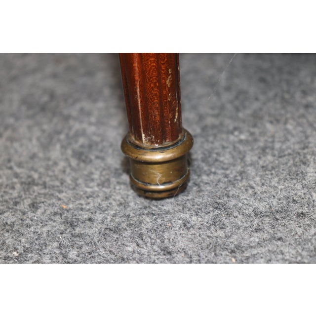 20th C. French Louis XVI Style Brass Mounted Marble Top Sofa Console Table For Sale - Image 9 of 15