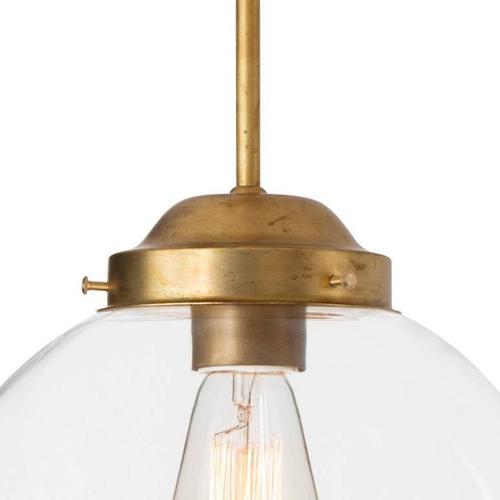 Raw Brass and Clear Glass Ceiling Lamp from Konsthantverk For Sale - Image 4 of 7