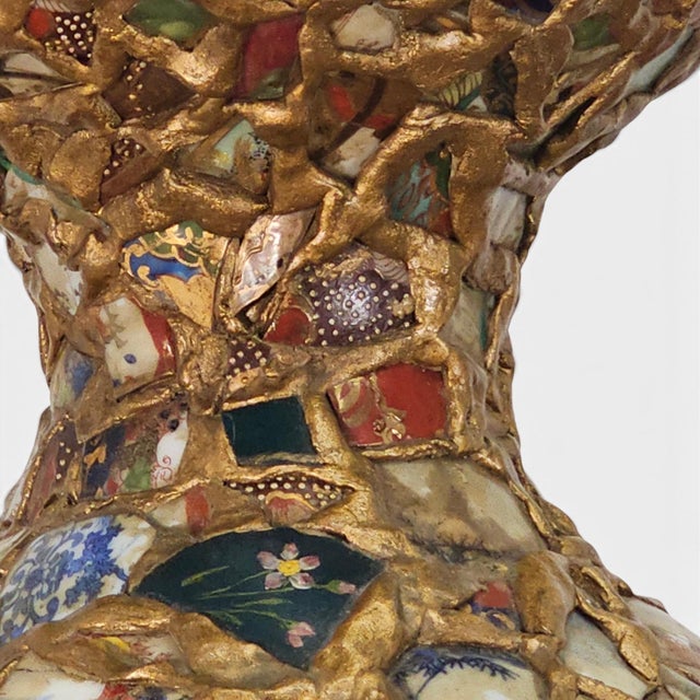Monumental Pair California Memory Ware Mosaic Floor Vases Pique Asiette 23" For Sale - Image 14 of 18