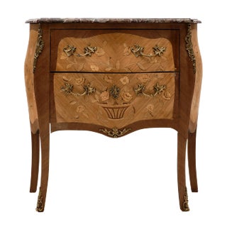 Louis XV Style Chest With Rouge Royal Marble For Sale