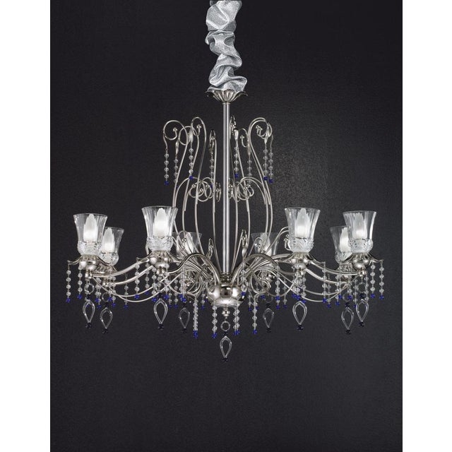 Fenice Crystal 8 Lights Chandelier in Polished Chrome and Glass by Aggiolight. Dimensions: D 80 x H 58 cm. Materials:...