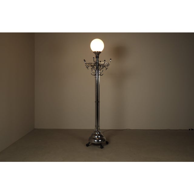 Silver Large Art Deco Coat Rack/Floor Lamp, 1920s For Sale - Image 8 of 15