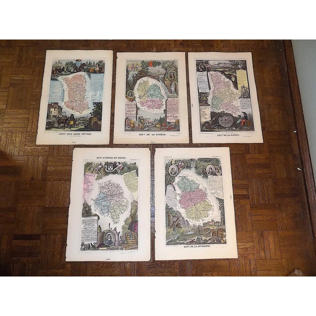 Mid 19th Century Authentic Antique 19th C. Maps-Provinces of France-Engravings-Imperial Folio-Set of 5 For Sale - Image 5 of 5