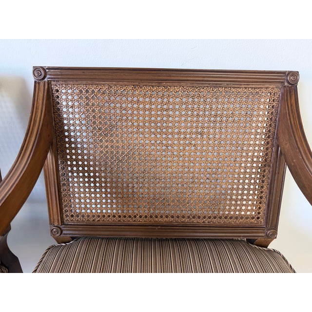 70's Vintage French Louis XVI Style Arm Accent Chairs - A Pair For Sale - Image 12 of 15