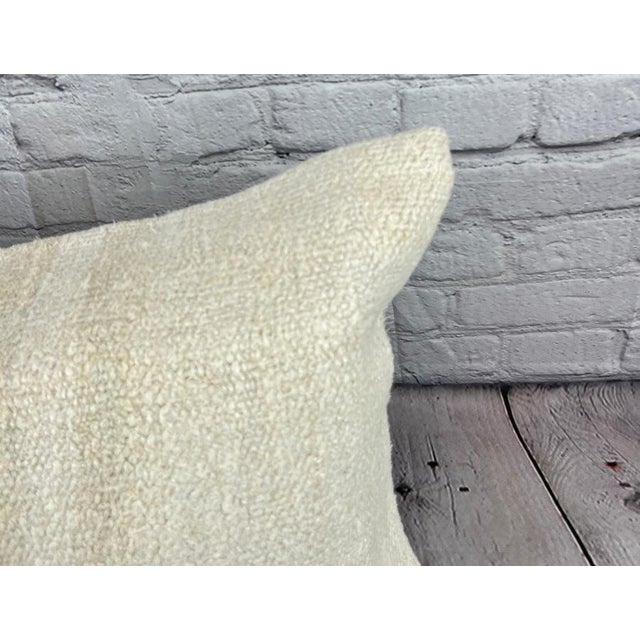 Turkish 16 x 24 Hemp Pillow Turkish Cushion Natural White Pillow Cushion Cover For Sale - Image 3 of 4