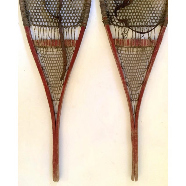 Circa 1940s Snowshoes in Red Paint For Sale - Image 4 of 4