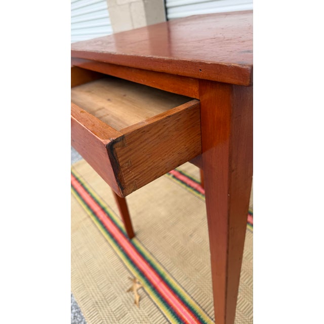 A Nice Antique Softwood Tapered Leg One Drawer Side Table, Pennsylvania, Circa 1830’s For Sale - Image 6 of 12