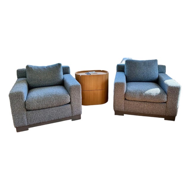 Rene Cazares Blue Club Chairs For Sale