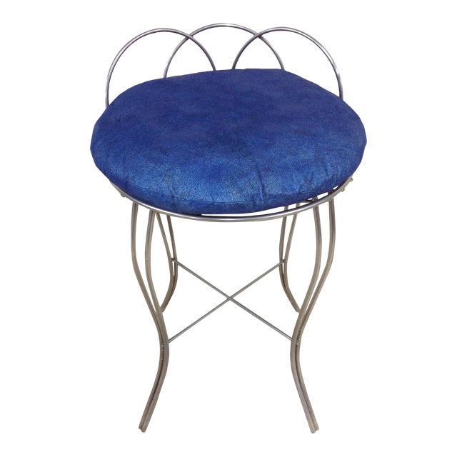 MidCentury Modern Polished Steel Vanity Chair Chairish