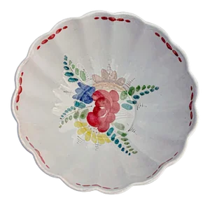 Kurt Ekholm for Ara Arabia Finland Salad Bowl Ribbed Terra Cotta Floral