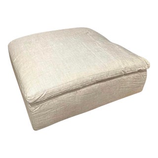 Restoration Hardware Linen Ottoman Cloud Collection For Sale