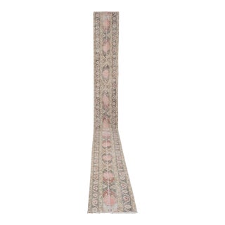 Vintage Turkish Oushak Extra Long and Narrow Runner With Mid Century Modern Style 1'10" X 20'10" For Sale