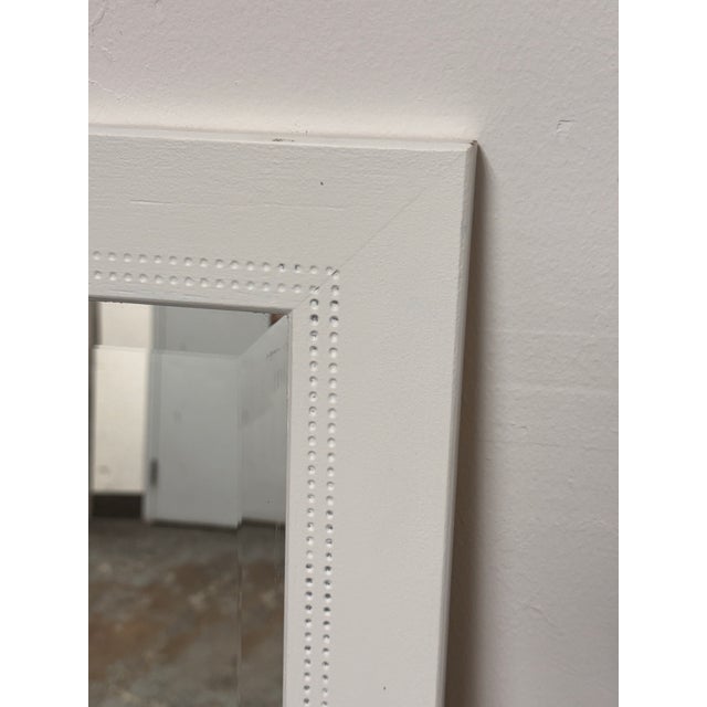 Contemporary White Dotted-Trim Rectangular Wall Mirror For Sale In San Francisco - Image 6 of 12