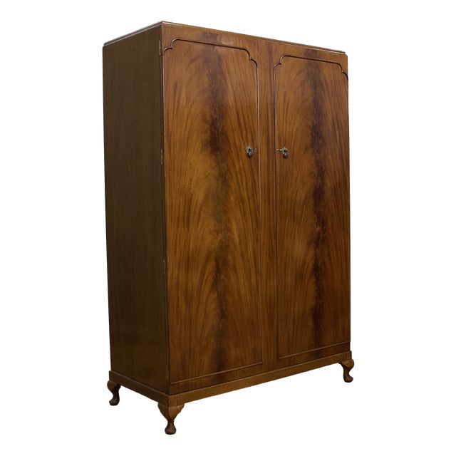 Vintage Burr Walnut Wardrobe, 1950s For Sale