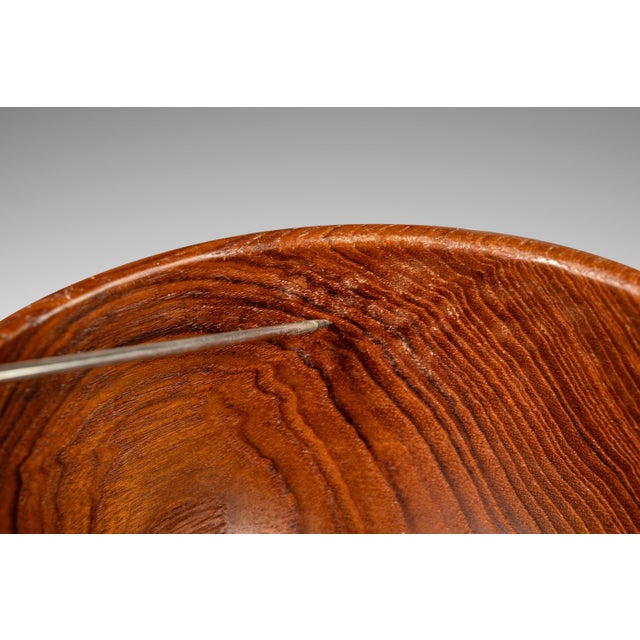 Set of Four ( 4 ) Mid-Century Organic Modern Wood-Turned Salad / Serving Bowls in Solid Burmese Teak, C. 1970's For Sale - Image 13 of 17