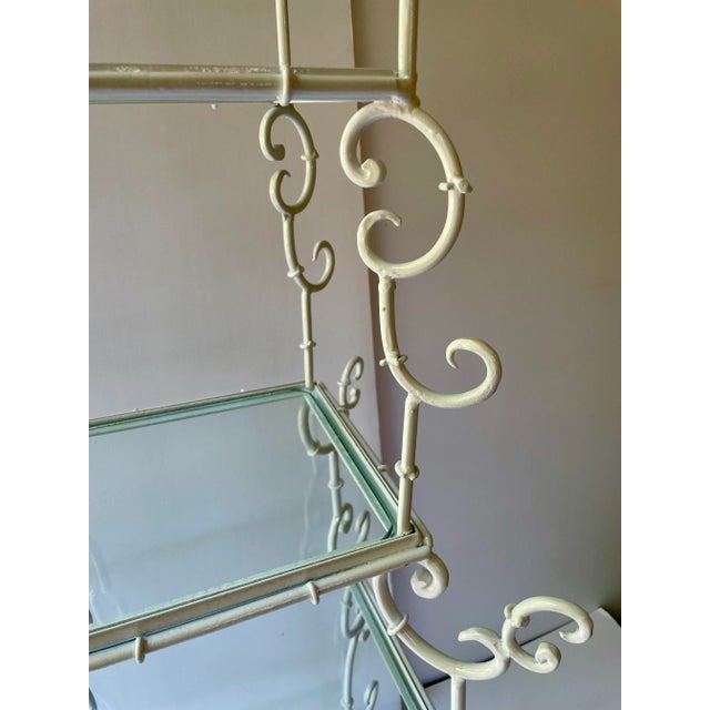 Italian Scrolled Pagoda Top Wrought Iron Etagere For Sale - Image 11 of 12