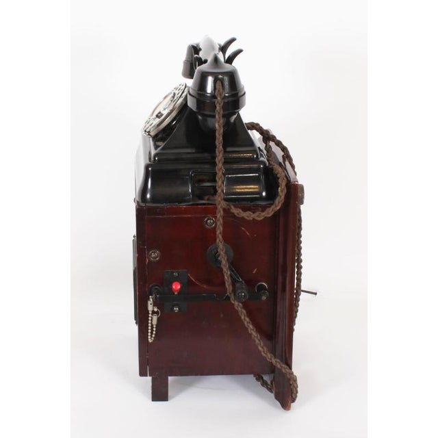 Black Vintage Black Bakelite Rotary Wall Cradle Telephone and Dictograph, 1940s, Set of 2 For Sale - Image 8 of 17