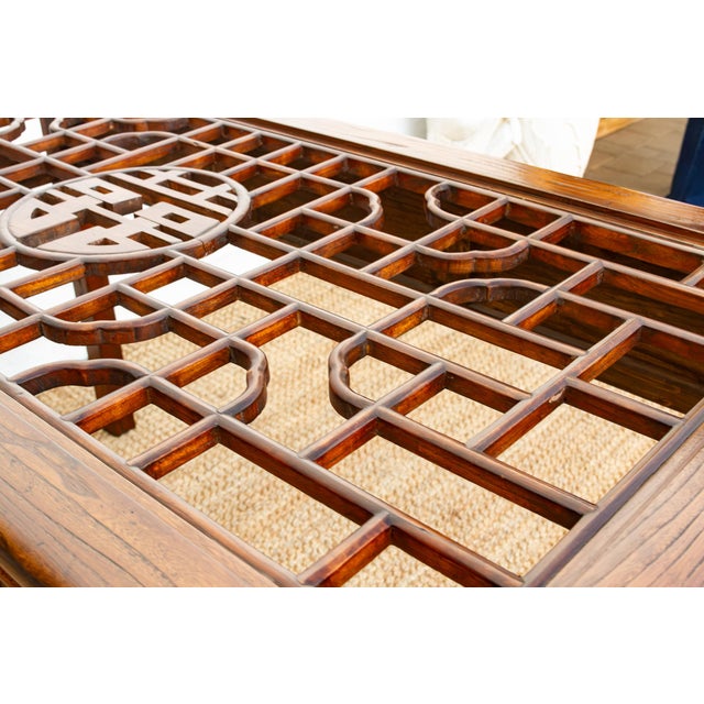 Vintage Carved Chinese Glass Top Center Table For Sale - Image 16 of 18