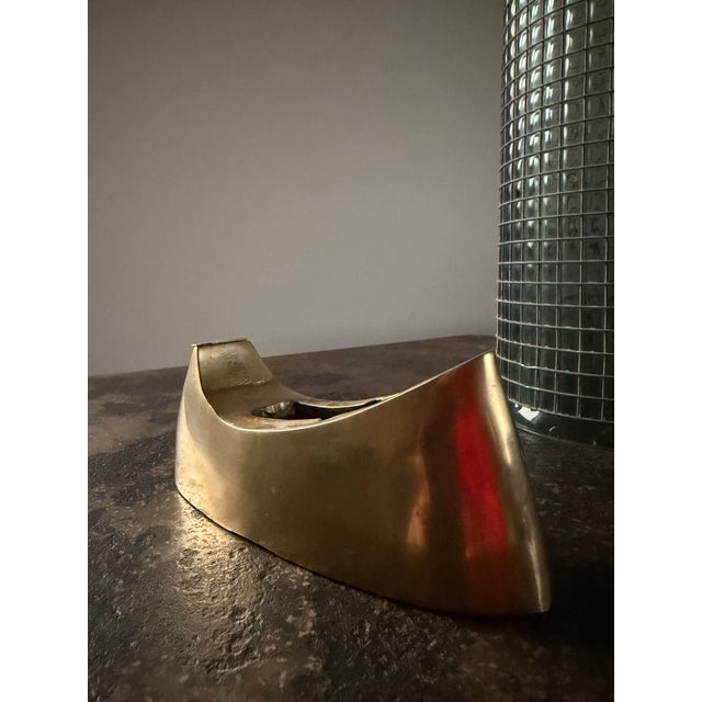 Cast Brass Tape Dispenser + Brass Clothespin Card Holder, Set of 2 For Sale - Image 16 of 17
