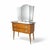 Metal Vintage Walnut Dressing Table with Tri-Fold Mirror For Sale - Image 7 of 7