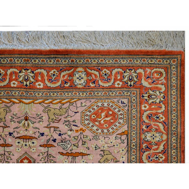 Textile 1980s Vintage Qum Silk Rug For Sale - Image 7 of 11