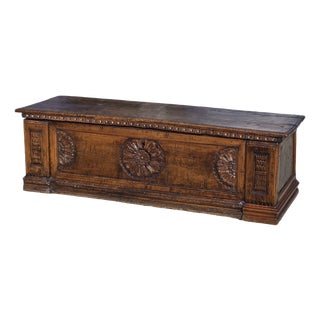 18th Century Rustic Trentino Chest in Carved Wood For Sale