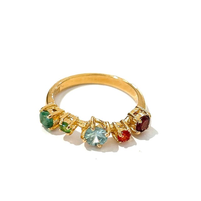 Not Yet Made - Made To Order Bochic “Orient” Amethyst & Fancy Color Gems Band In 18K Gold & Silver, Size 7 For Sale - Image 5 of 5