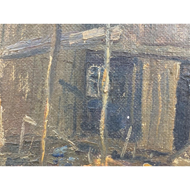 Early 20th Century European School Painting of a Dilapidated Barn For Sale - Image 10 of 15