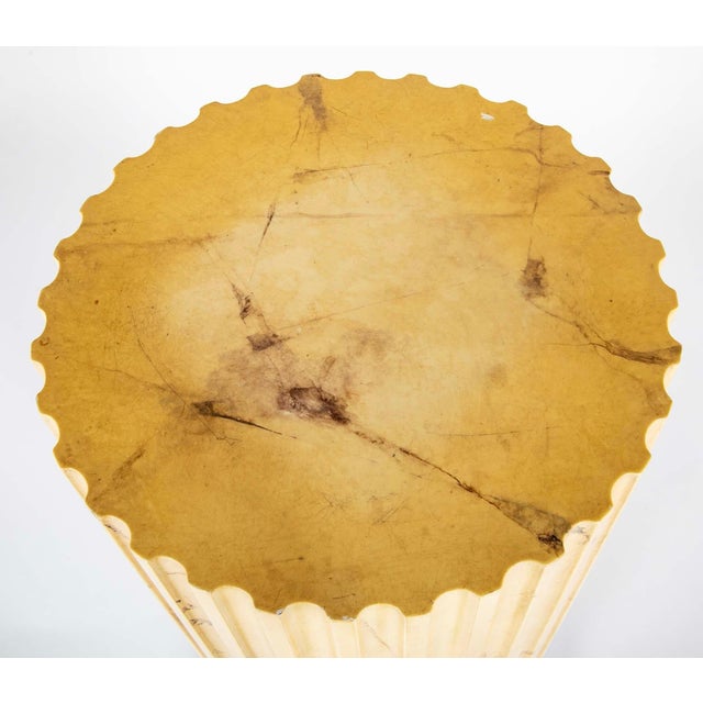 Mid 20th Century Italian Neoclassical Faux Siena Marble Fluted Column Pedestal For Sale - Image 5 of 7