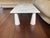 Angelo Mangiarotti 1990s Bianco Rosa Portugallo Marble Coffee Table With Conical Legs | Mangiarotti Style | Vintage For Sale - Image 4 of 6