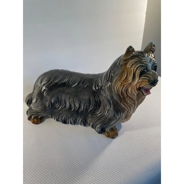 Figurative 1980s Ronzan Italian Glazed Ceramic Yorkshire Terrier Dog For Sale - Image 3 of 13