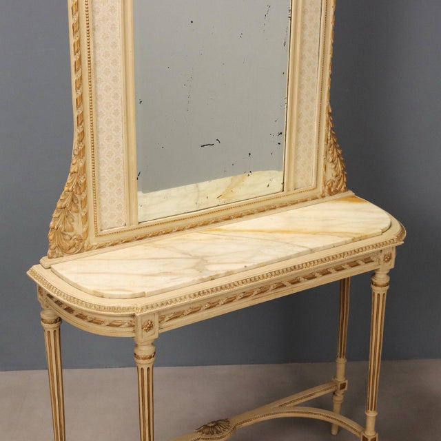 Console Table with Mirror in Neoclassical Style For Sale - Image 9 of 11