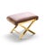 Warren Lloyd for Weiman Mid Century Brass X Base Stools - Pair For Sale - Image 9 of 12