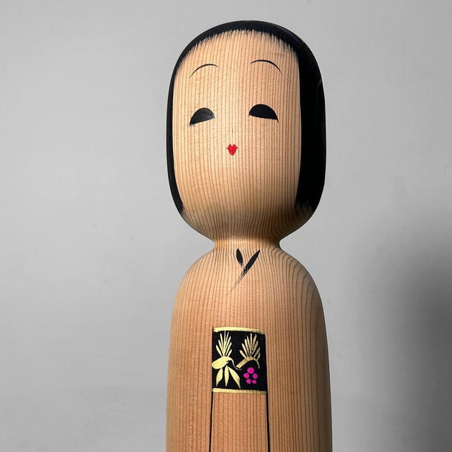 Wood Vintage Kokeshi Doll Figurine by Matagoro, 1960s For Sale - Image 7 of 13