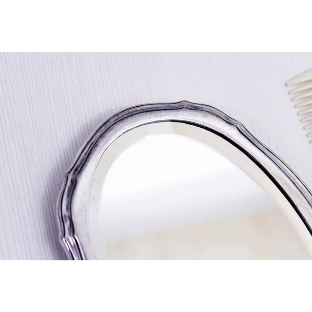 1940s Silver Hand Mirror and Comb, 1930s, Set of 2 For Sale - Image 5 of 12