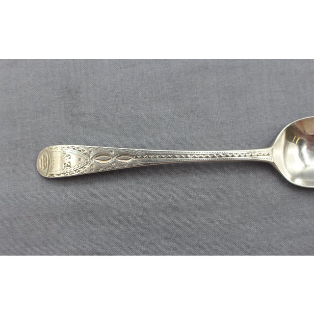 1798 English Set of 6 Sterling Silver Teaspoons by Peter & Ann Bateman For Sale - Image 4 of 10