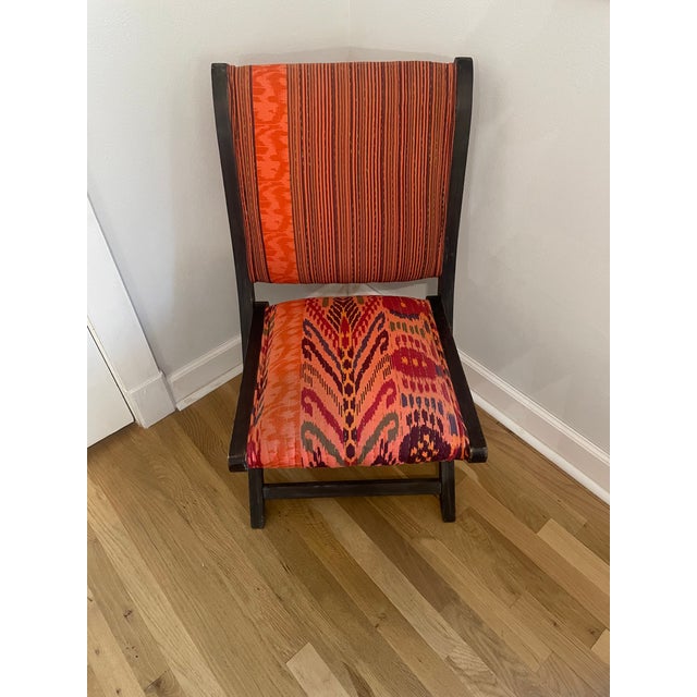 Contemporary Anthropologie Terai Ikat Folding Chair Chairish