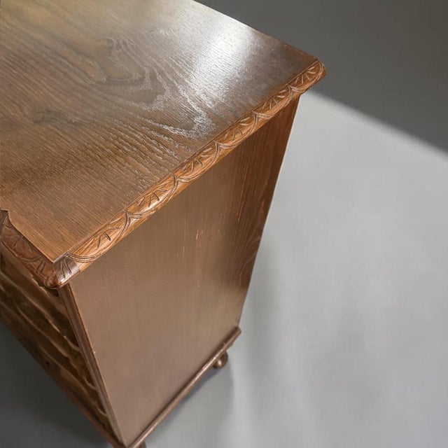 Brown Danish Bow-Front Chest of Drawers, 1940s For Sale - Image 8 of 11