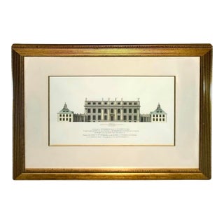 Late 20th Century Buckingham Palace Engraving Vintage Classic British Architecture Print Art Decor Reproduction For Sale