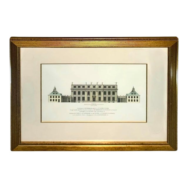 Late 20th Century Buckingham Palace Engraving Vintage Classic British Architecture Print Art Decor Reproduction For Sale