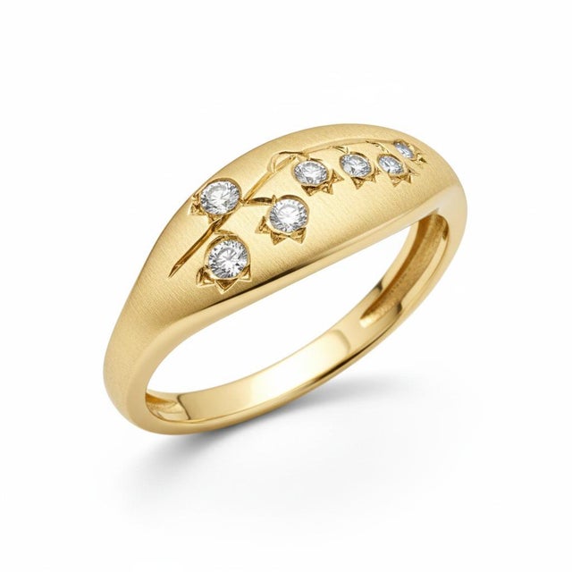 Not Yet Made - Made To Order Lily of the Valley Silver, Gold Ring, Size 8 For Sale - Image 5 of 7