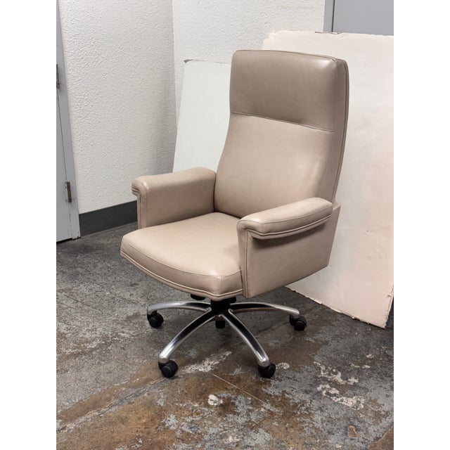 Contemporary Hancock & Moore Lee Swivel Leather Office Chair For Sale - Image 3 of 12